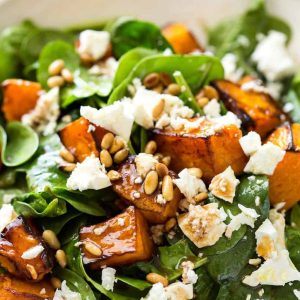 Roast Pumpkin and Spinach Salad (Vegetarian)